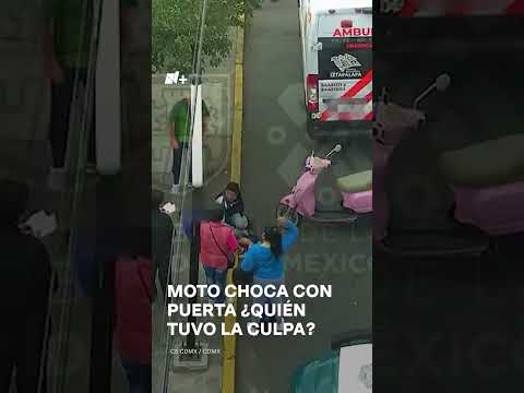Motociclista choca contra la puerta de un automóvil #nmas #shorts #choque #cdmx