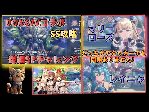 [レスレリ】SPチャレンジ『DOAXVVコラボ 後編』  SS攻略紹介 レイニャ&マリー・ローズ使用