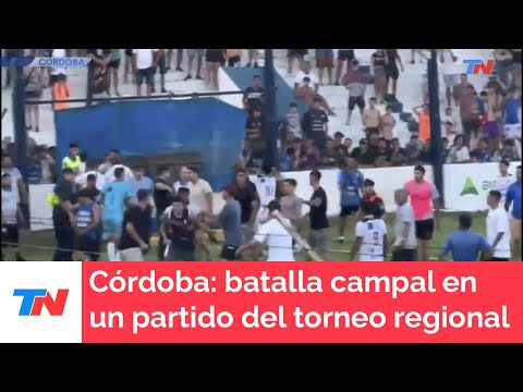 Córdoba: batalla campal en un partido del torneo regional de fútbol