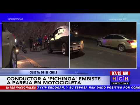 ¡Por poco los mata! Borracho al volante embiste a ocupantes de moto en Cuesta El Chile
