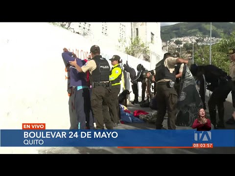 La Policía realiza un operativo contra microtraficantes en la 24 de Mayo, centro de Quito