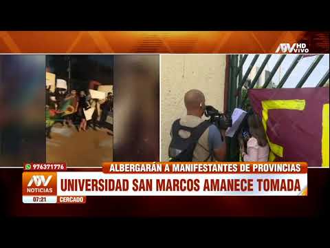Universidad San Marcos es tomada por estudiantes para albergar a manifestantes de provincias