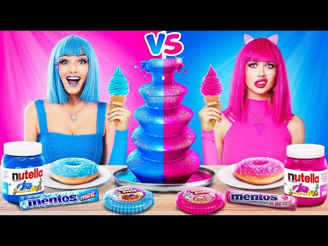 ชาเลนจ์อาหารสีชมพูกับอาหารสีน้ ชาเลนจ์อาหารสีชมพูกับอาหารสีน้