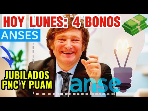 ¡Hoy Lunes! Preparan 4 NUEVOS BONOS para JUBILADOS, PNC y PUAM de ANSES en Fechas de Cobros