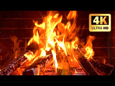 Fireplace 🔥 Relaxing Fireplace Sounds ~ Burning Fireplace & Crackling Fire Sounds