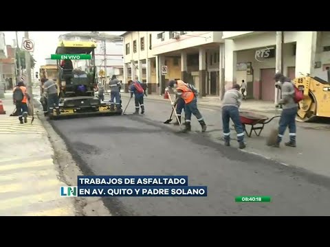 Realizan trabajos de mantenimiento en la avenida Quito y Padre Solano