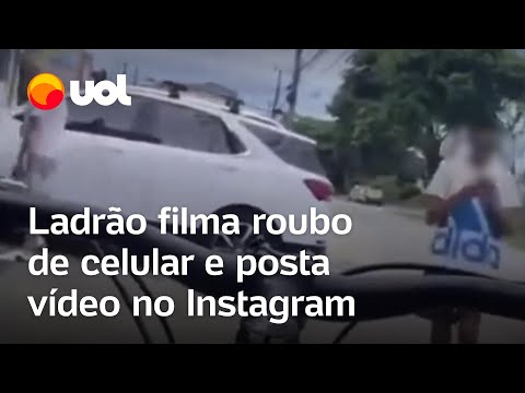 Ladrão filma momento em que rouba celular e posta vídeo do assalto no litoral em SP