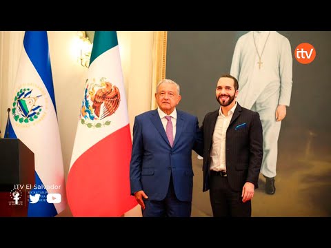 Asi Recibe Nayib Bukele en Casa Presidencial al Presidente de México, Andres López Obrador
