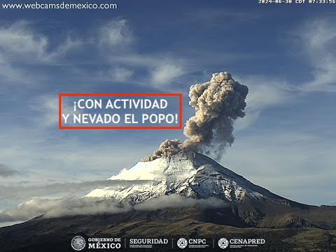 #POPOCATÉPETL | ¡Con explosión y nieve! El #Volcán #EnVivo