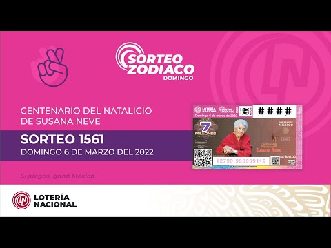 Sorteo Zodiaco No. 1561 Centenario del natalicio de Susana Neve