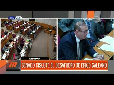 Senadores discuten desafuero de Erico Galeano