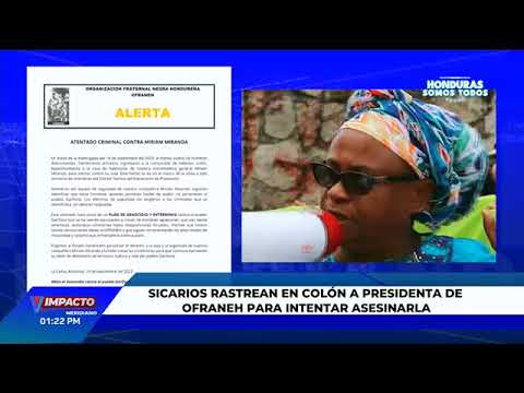 Sicarios rastrean en Colón a presidenta de OFRANEH