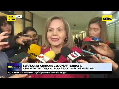 Senadores critican cesión ante Brasil