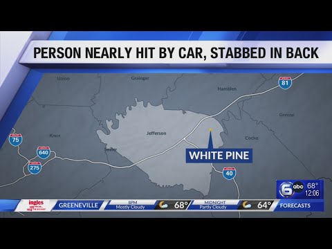 Person nearly hit by car, stabbed in back in White Pine