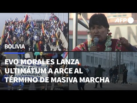 Evo Morales lanza ultimátum a Arce al término de masiva marcha en Bolivia | AFP