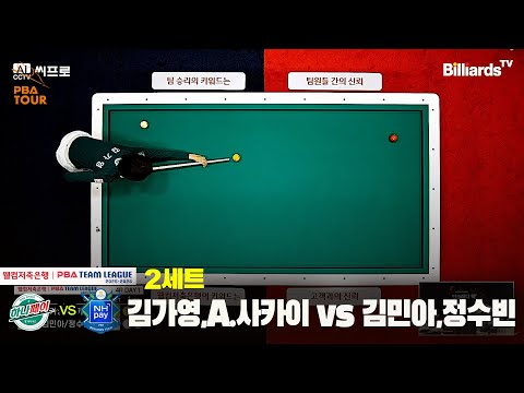 2세트 하나카드(김가영,A.사카이)vsNH농협카드(김민아,정수빈)[웰컴저축은행 PBA팀리그 4R]