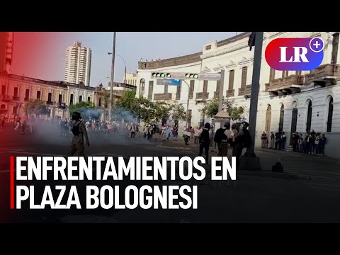 Protestas en Perú: empiezan enfrentamientos entre manifestantes y PNP en Plaza Bolognesi | #LR