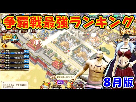 【キングダム乱】争覇戦最強ランキング8月版