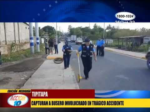 Policía municipal captura a busero que provocó accidente en Tipitapa