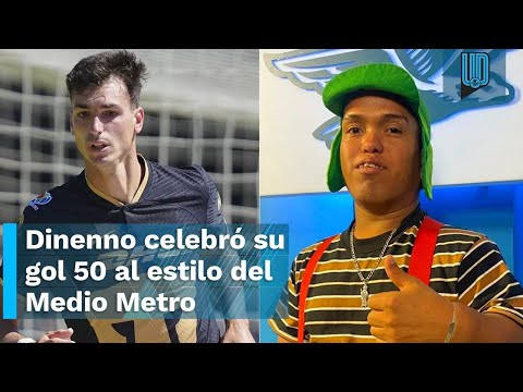 El delantero Juan Ignacio Dinenno celebró su gol 50 con Pumas al estilo del Medio Metro