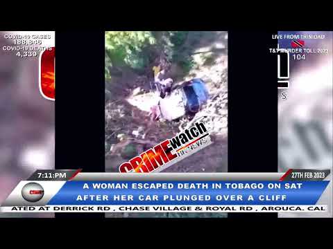 God is a good God!!Woman survives after car plunges off cliff in Bad Rock Tobago.