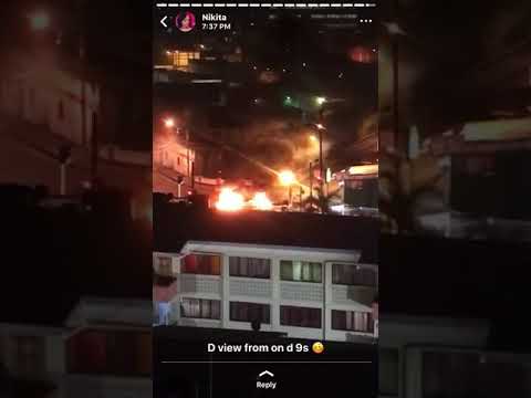 City of post of spain on fire trinidad and tobago