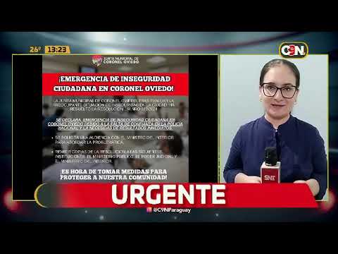 Emergencia de inseguridad ciudadana en Coronel Oviedo