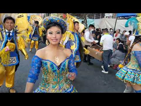 Morenada ROSAS de VIACHA, la danza pesada folklore boliviano, junto a la banda POOPO de ORURO