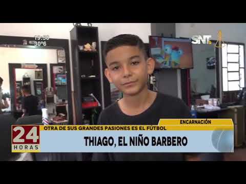 Thiago, el niño barbero