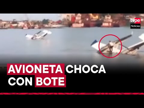 Iquitos: avioneta cae en río Itaya y choca con bote