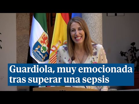 María Guardiola, muy emocionada y feliz tras superar la sepsis que la obligó a estar en la UCI