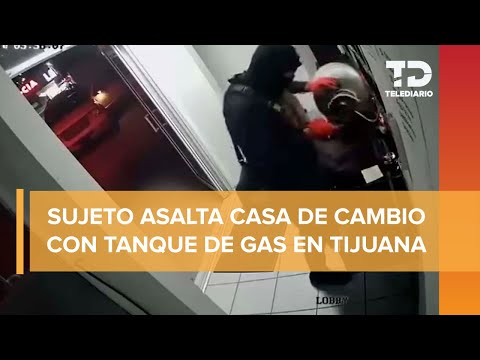Con 'mina de gas', hombre amenaza con incendiar casa de cambio en Tijuana para robar