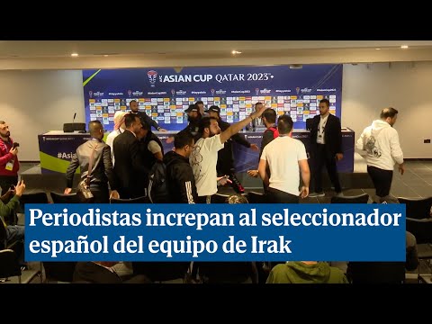 El seleccionador español de Irak increpado por los periodistas tras la derrota de la selección