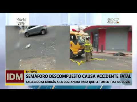 Semáforo descompuesto causa accidente fatal en zona céntrica de Asunción
