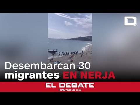 Desembarcan 30 migrantes a bordo de una lancha rápida en una playa de Nerja