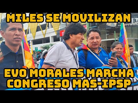EVO MORALES Y ORGANIZACIONES SOCIALES SE MOVILIZAN HACIA CONGRESO DE LAS SEIS FEDERACIONES TRÓPICO..