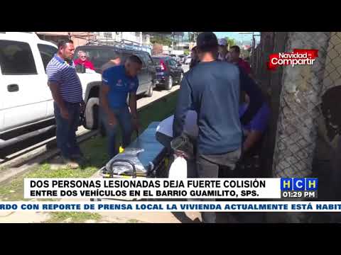 ¡Leñazo y medio! Dos heridos deja aparatoso choque en San Pedro Sula