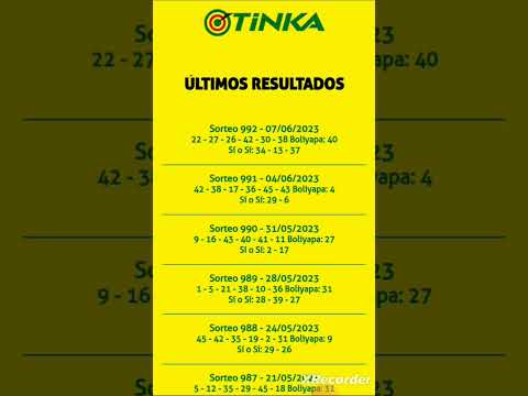 Resultados La Tinka 07-06-2023 Sorteo 992 #shorts