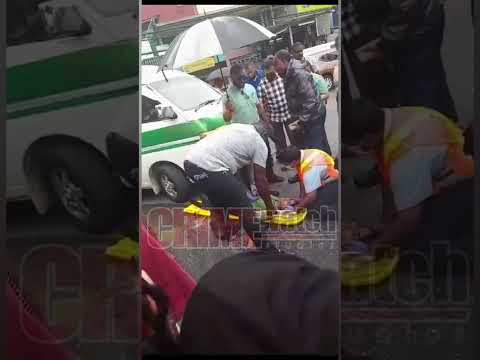 A woman was knocked by a maxi taxi at the entrance of Centre City Mall in Chaguanas