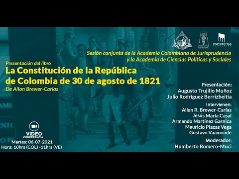 Presentación de la obra: La Constitución de Cúcuta de 1821