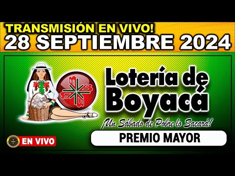 LOTERÍA DE BOYACÁ: Resultado LOTERIA DE BOYACA del sábado 28 de septiembre 2024.