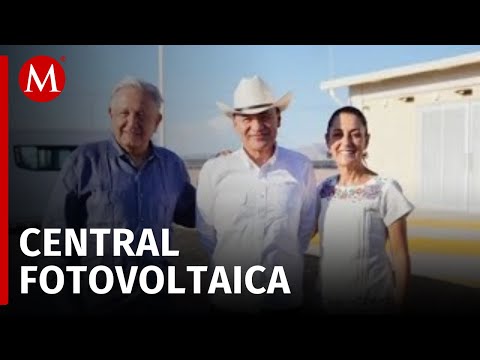 Claudia Sheinbaum, AMLO y Alfonso Durazo supervisan avances de Central Fotovoltaica