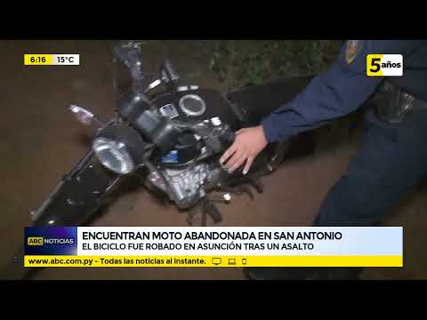 Encuentran moto abandonada en San Antonio