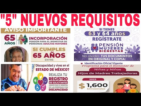 INICIA REGISTRO ADULTOS Y MUJERES TODAS EDADES PENSIÓN BIENESTAR 5 DOCUMENTOS AQUÍ