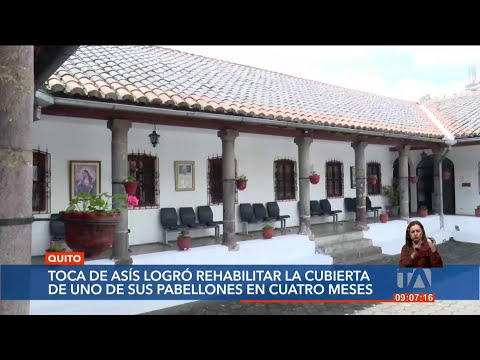 La fraternidad 'Toca de Asís' en Quito rehabilitó una cubierta de uno de sus pabellones