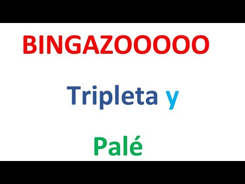 BINGAZOOOOO Tripleta y Palé, EL CAMPEÓN DE LOS NÚMEROS