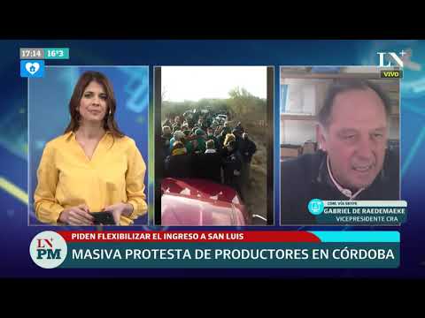 Masiva protesta de productores en Córdoba: piden flexibilizar el ingreso a San Luis