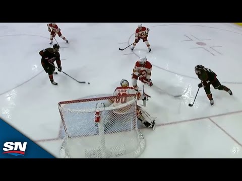 Aho, Martinook Connect for Beauty Two-Man Passing Play on Opening Goal vs. Flames