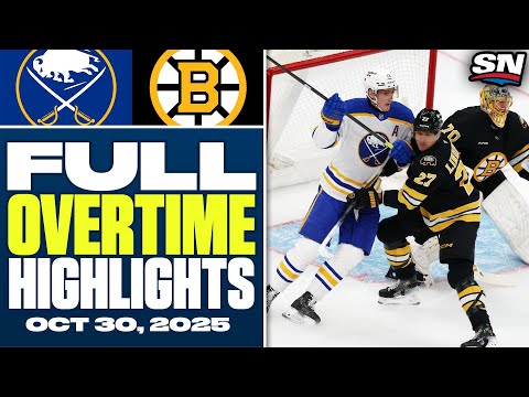 Buffalo Sabres at Boston Bruins | FULL Overtime Highlights - October 30, 2025