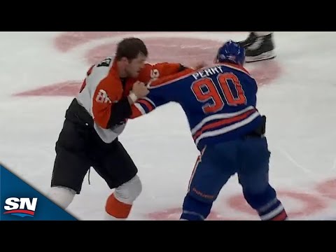 Sean Couturier-Stuart Skinner Collision Sparks Pair Of Oilers-Flyers Fights